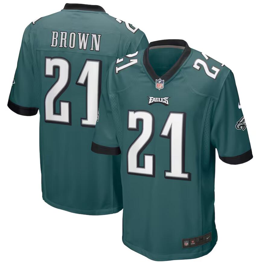 Men Philadelphia Eagles 21 Sydney Brown Midnight Green Game 2024 Nike NFL Jersey